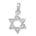 De-Ani Sterling Silver Rhodium-plated Polished 3D Cut-Out Star of David Pendant - Image 4