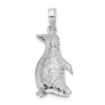 De-Ani Sterling Silver Rhodium-Plated Polished Penguin Pendant - Image 4