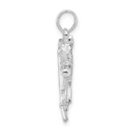 De-Ani Sterling Silver Rhodium-Plated Horse Head with Crop and Horseshoe Pendant - Image 2