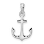 De-Ani Sterling Silver Rhodium-Plated Polished 3D Anchor Pendant - Image 4