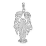 De-Ani Sterling Silver Rhodium-Plated Polished Maine Lobster Pendant - Image 4