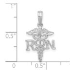 De-Ani Sterling Silver Rhodium-Plated Polished RN Caduceus Pendant - Image 3