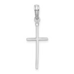 De-Ani Sterling Silver Rhodium-Plated Polished Thin Latin Cross Pendant