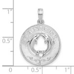 De-Ani Sterling Silver Rhodium-Plated Polished Sanibel Circle with Dolphins Pendant - Image 3