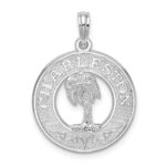 De-Ani Sterling Silver Rhodium-Plated Charleston Circle with Palm Tree Pendant