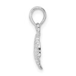 De-Ani Sterling Silver Rhodium-Plated Polished Blue Crab Pendant - Image 2