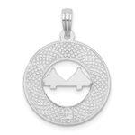De-Ani Sterling Silver Rhodium-Plated Textured Charleston with Bridge Pendant - Image 4