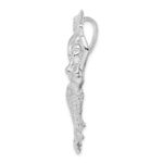 De-Ani Sterling Silver Rhodium-Plated Polished Large Mermaid with Shell Slide - Image 2