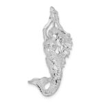 De-Ani Sterling Silver Rhodium-Plated Polished Mermaid with Shell Slide - Image 4