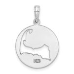 De-Ani Sterling Silver Rhodium-plated Polished Cape Cod Cut-Out Pendant - Image 4