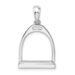 De-Ani Sterling Silver Rhodium-plated Polished 3D Large Horse Stirrup Pendant