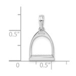De-Ani Sterling Silver Rhodium-plated Polished 3D Horse Stirrup Pendant - Image 3