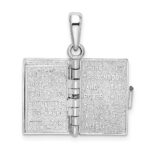 De-Ani Sterling Silver Rhodium-Plated Moveable 3D Lord's Prayer Bible Pendant - Image 8