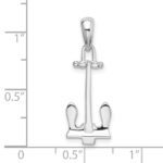 De-Ani Sterling Silver Rhodium-Plated Polished 3D Navy Anchor Pendant - Image 3