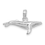 De-Ani Sterling Silver Rhodium-Plated Polished 3D Humpback Whale Pendant - Image 4