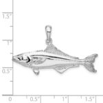 De-Ani Sterling Silver Rhodium-Plated Polished 3D Cobia Fish Pendant - Image 3