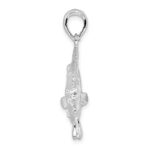 De-Ani Sterling Silver Rhodium-Plated Polished 3D Flounder Fish Pendant - Image 2