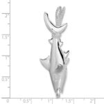 De-Ani Sterling Silver Rhod-plated Polished 3D Hammerhead Shark Pendant - Image 5