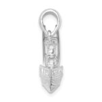 De-Ani Sterling Silver Rhodium-Plated Polished 3D Sportfishing Boat Pendant - Image 2