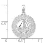 De-Ani Sterling Silver Rhodium-Plated Mystic Connecticut Circle with Sailboat Pendant - Image 4