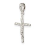 De-Ani Sterling Silver Rhodium-Plated Polished Thin Crucifix Pendant - Image 5