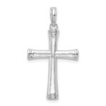 De-Ani Sterling Silver Rhodium-Plated Polished Tapered Center Cross Pendant