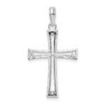 De-Ani Sterling Silver Rhodium-Plated Polished Tapered Center Cross Pendant - Image 4