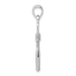 De-Ani Sterling Silver Rhodium-plated Polished 3D Large Fish Hook with Rope Pendant - Image 2