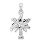 De-Ani Sterling Silver Rhodium-Plated Polished Palm Tree Pendant - Image 4