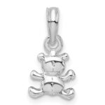 De-Ani Sterling Silver Rhodium-Plated Polished 3D Mini Bear Pendant - Image 4