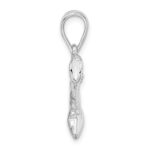 De-Ani Sterling Silver Rhodium-Plated Polished 3D Cowboy Boot Pendant - Image 2