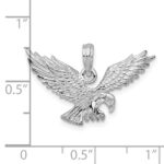 De-Ani Sterling Silver Rhodium-Plated Textured 3D Landing Eagle Pendant - Image 3