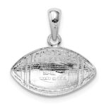 De-Ani Sterling Silver Rhodium-Plated Polished Football Pendant - Image 4