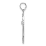 De-Ani Sterling Silver Rhodium-Plated Polished Tennis Racquet and Ball Pendant - Image 2