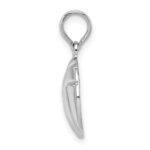 De-Ani Sterling Silver Rhodium-Plated Polished Volleyball Pendant - Image 2