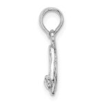 De-Ani Sterling Silver Rhodium-Plated Polished Ballet Slippers Pendant - Image 2