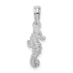 De-Ani Sterling Silver Rhodium-Plated Polished 3D Mini Seahorse Pendant - Image 4