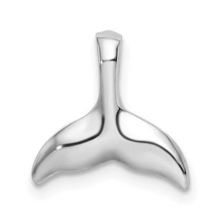 De-Ani Sterling Silver Rhodium-Plated Polished Mini Whale Tail Slide