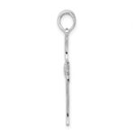 De-Ani Sterling Silver Rhodium-Plated Polished Cut-Out Claddagh Cross Pendant - Image 2