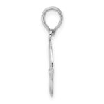 De-Ani Sterling Silver Rhodium-Plated Polished Claddagh Circle Pendant - Image 2