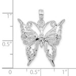 De-Ani Sterling Silver Rhodium-Plated Polished Cut-Out Butterfly Pendant - Image 3