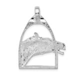 De-Ani Sterling Silver Rhodium-Plated Polished Horse Head with Stirrup Pendant - Image 4