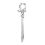 De-Ani Sterling Silver Rhodium-Plated Polished 3D Large Anchor Pendant - Image 2