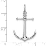 De-Ani Sterling Silver Rhodium-Plated Polished 3D Anchor Pendant - Image 3