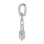 De-Ani Sterling Silver Rhodium-Plated Polished 3D Medium Shackle Link Pendant - Image 2