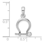 De-Ani Sterling Silver Rhodium-Plated Polished 3D Small Shackle Link Pendant - Image 3