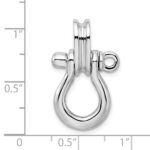 De-Ani Sterling Silver Rhodium-Plated 3D Large Shackle Link with Pulley Pendant - Image 3