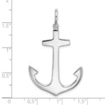 De-Ani Sterling Silver Rhodium-Plated Polished 3D Large Anchor Pendant - Image 3