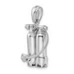 De-Ani Sterling Silver Rhodium-Plated Polished 3D Scuba Tanks with Hose Pendant - Image 5