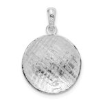 De-Ani Sterling Silver Rhodium-Plated Polished Volleyball Pendant - Image 4